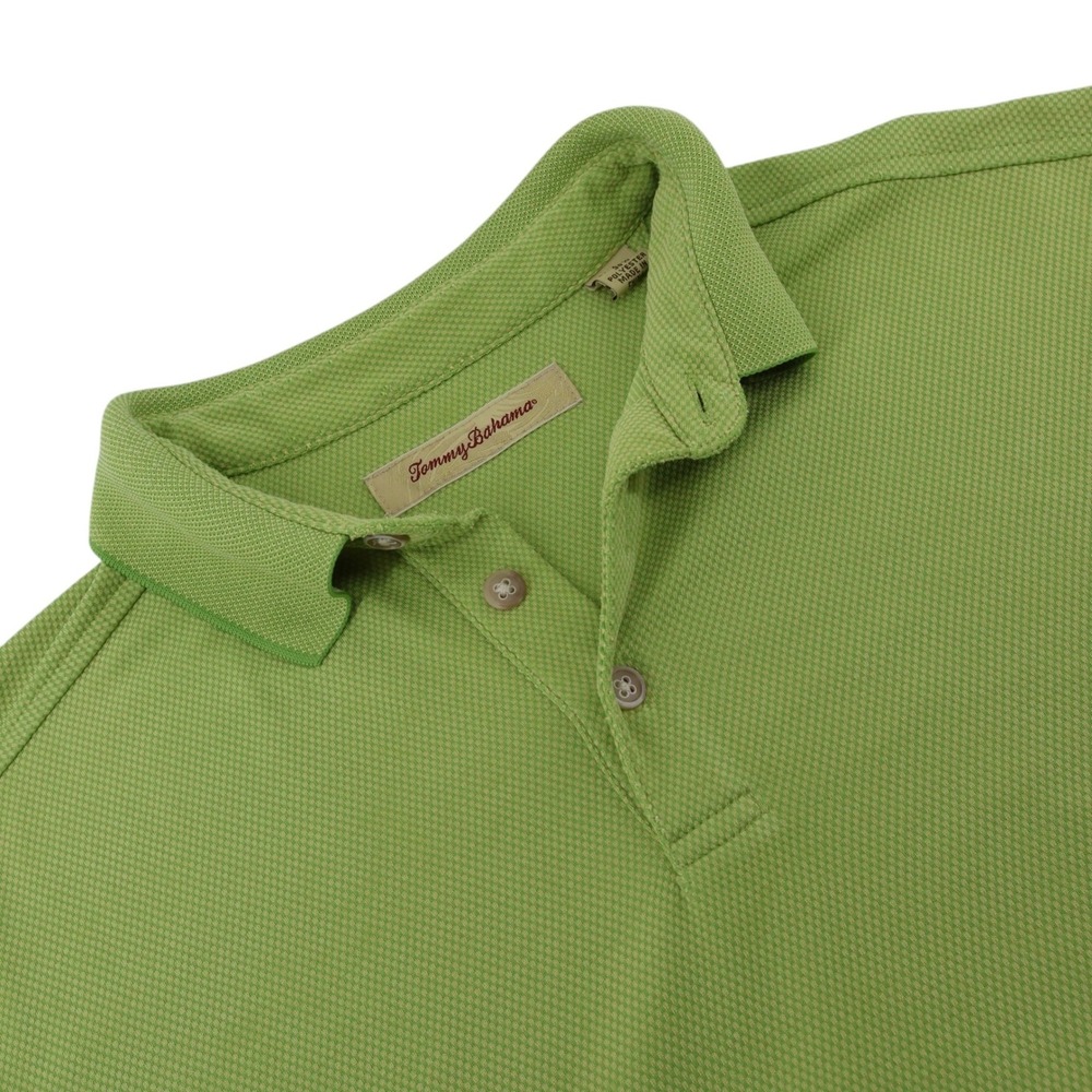 Tommy Bahama Mens M Polo Shirt Lime‎ Green Modal Blend Short Sleeve Casual Golf